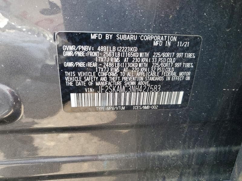 2022 SUBARU FORESTER WILDERNESS 14
