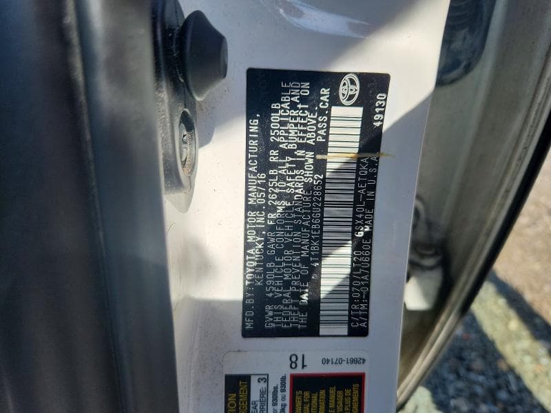 2016 TOYOTA AVALON TOURING TOURING 12