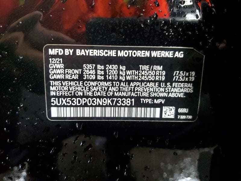 2022 BMW X3 XDRIVE30I XDRIVE30I 13