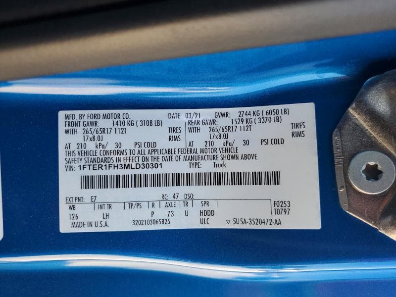 2021 FORD RANGER XL 12