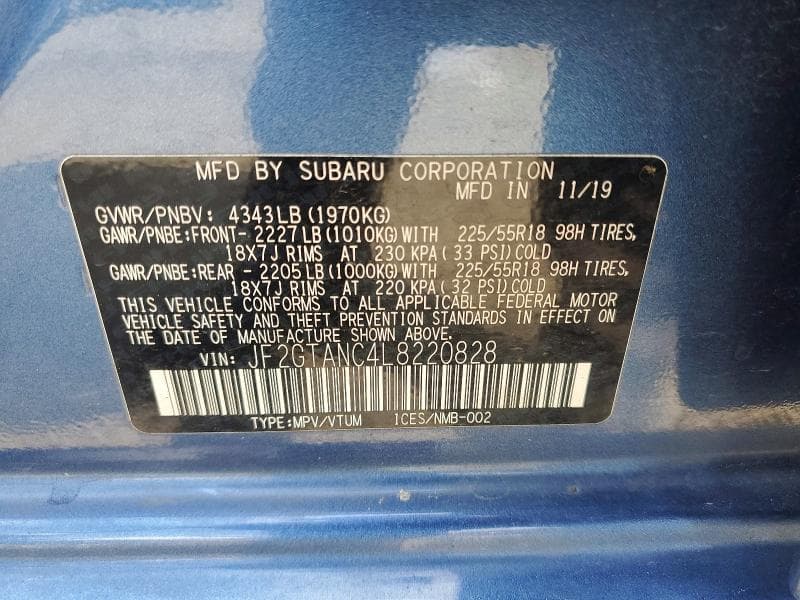 2020 SUBARU CROSSTREK LIMITED 13