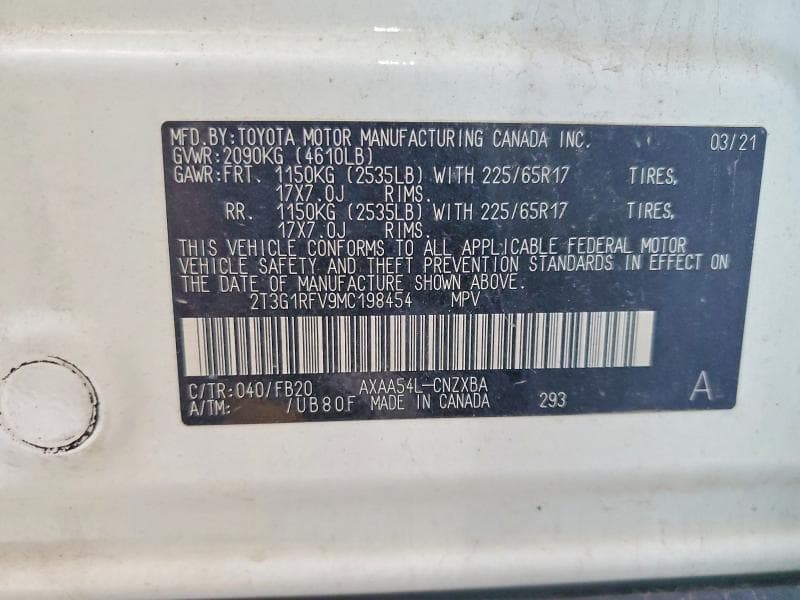 2021 TOYOTA RAV4 LE 13