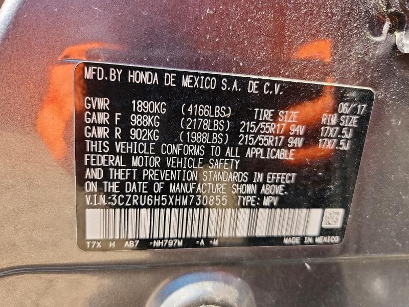 2017 HONDA HR-V EX EX 13