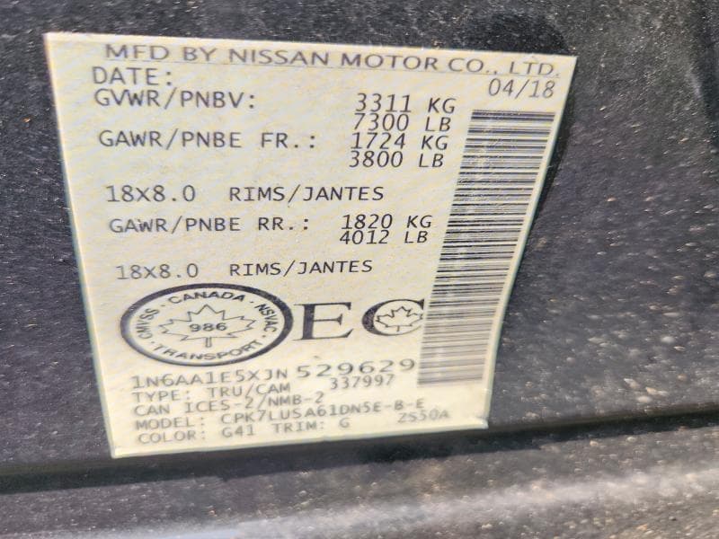 2018 NISSAN TITAN S 12