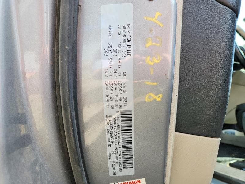 2018 CHRYSLER PACIFICA LIMITED 13