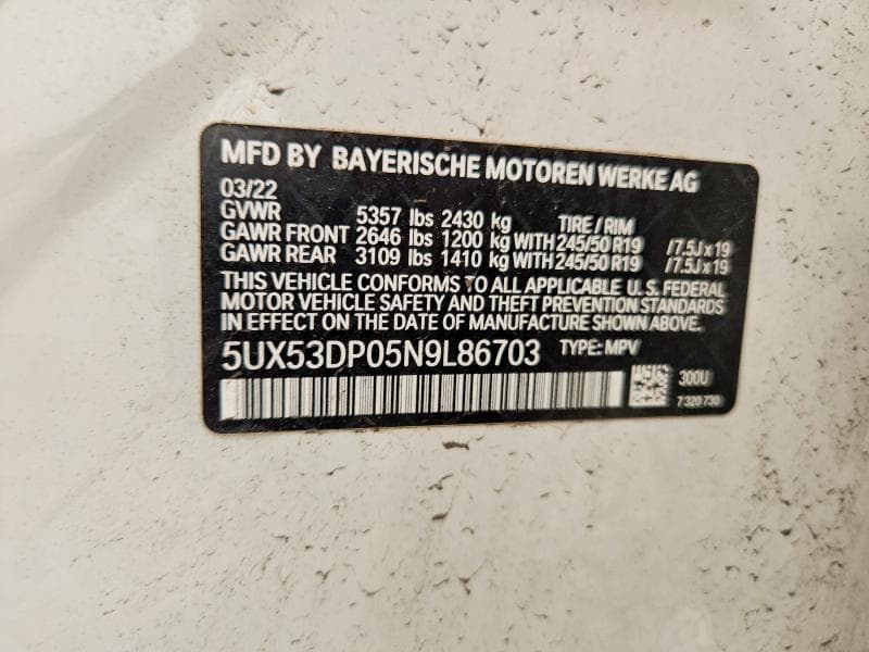 2022 BMW X3 XDRIVE30I 13