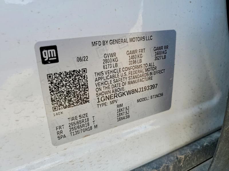2022 CHEVROLET TRAVERSE 12