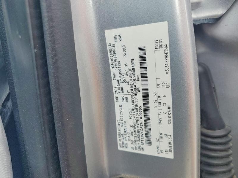 2017 FORD F150 SUPERCREW 12