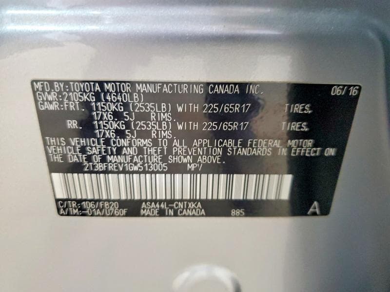 2016 TOYOTA RAV4 LE 13