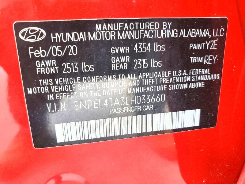 2020 HYUNDAI SONATA SEL 12