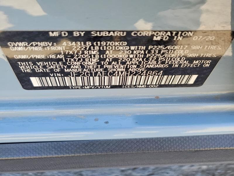 2021 SUBARU CROSSTREK PREMIUM 12