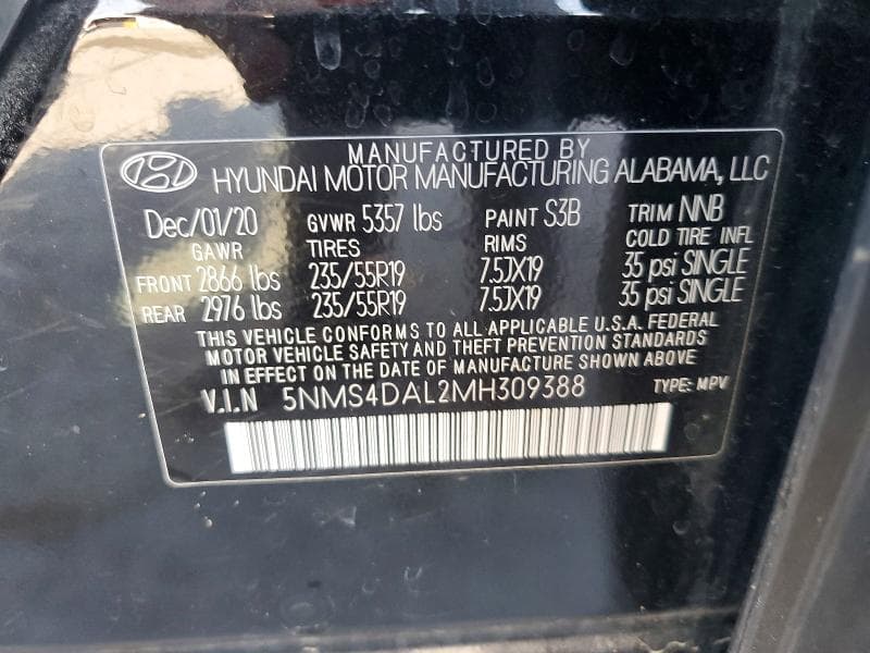 2021 HYUNDAI SANTA FE LIMITED 13