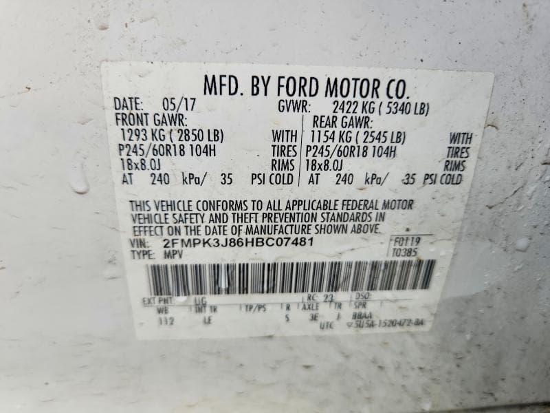 2017 FORD EDGE SEL 13