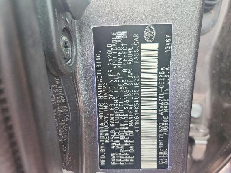 2022 TOYOTA CAMRY XSE 12
