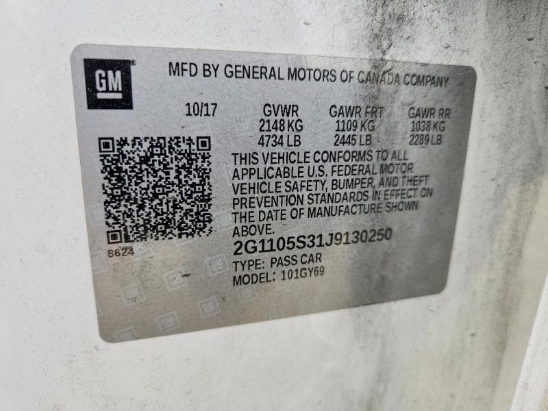 2018 CHEVROLET IMPALA LT 12