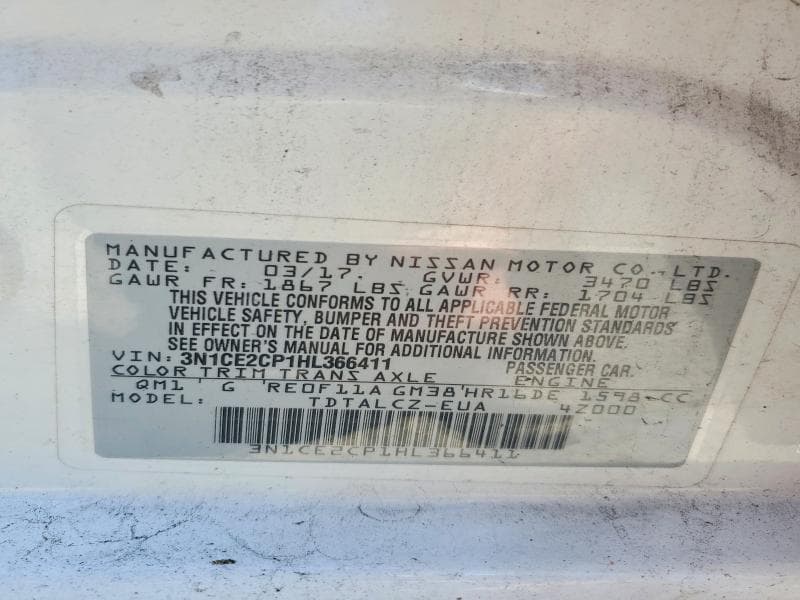 2017 NISSAN VERSA NOTE S PLUS 13