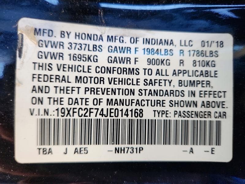 2018 HONDA CIVIC EX EX 12