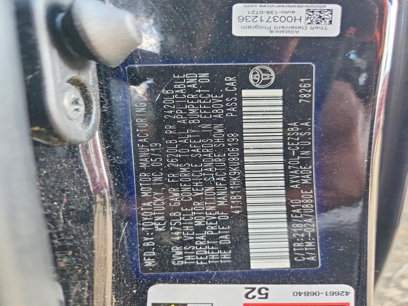 2019 TOYOTA CAMRY SE 13