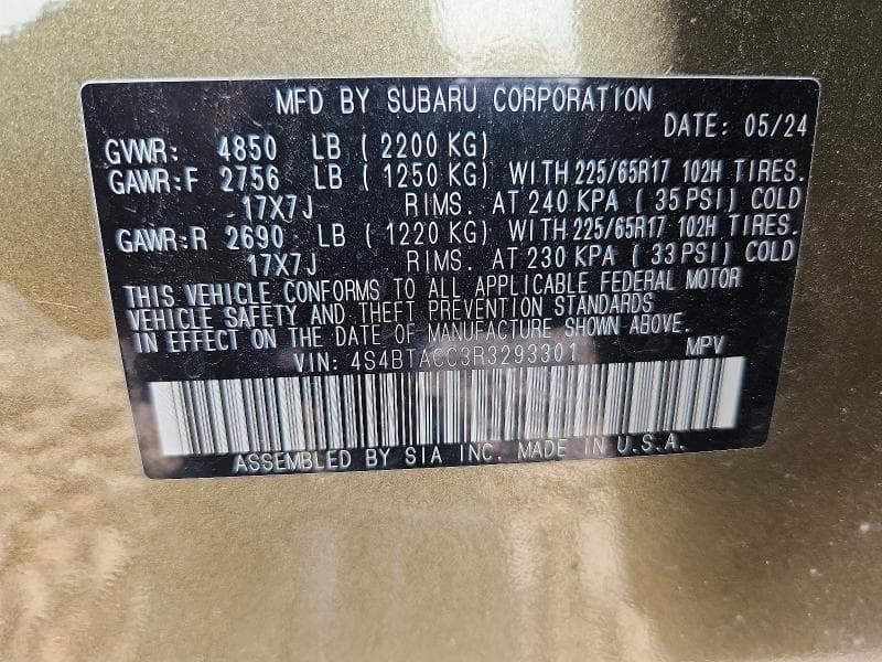 2024 SUBARU OUTBACK PREMIUM PREMIUM 12