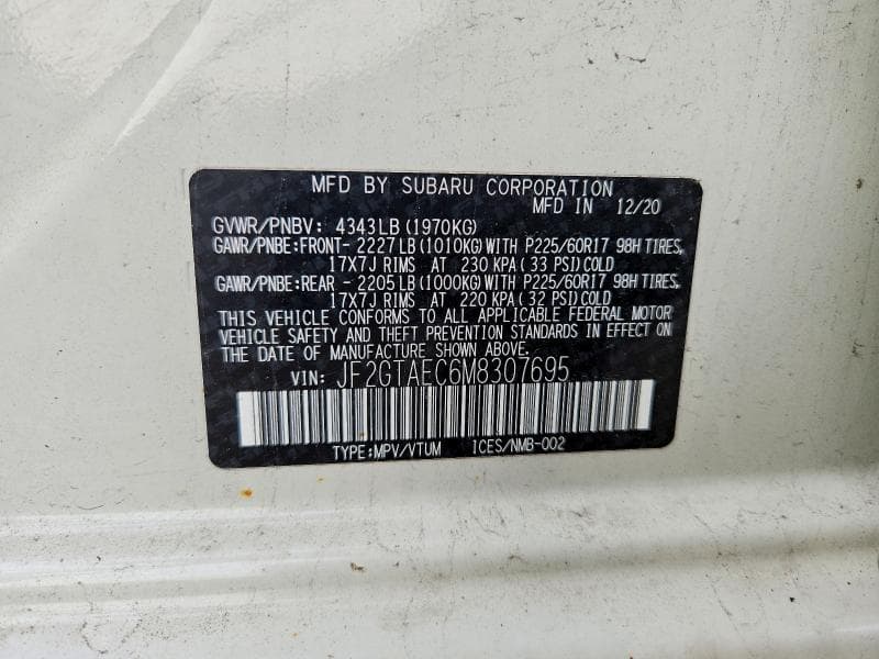 2021 SUBARU CROSSTREK PREMIUM PREMIUM 13