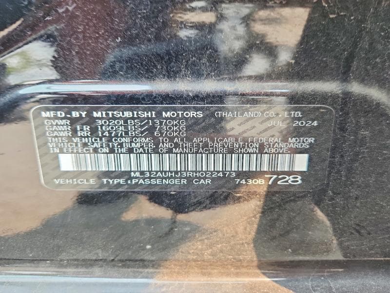 2024 MITSUBISHI MIRAGE ES 12