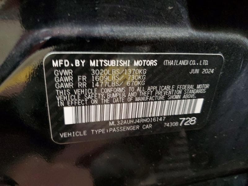 2024 MITSUBISHI MIRAGE ES 12
