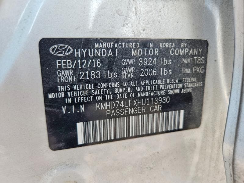 2017 HYUNDAI ELANTRA SE SE 12