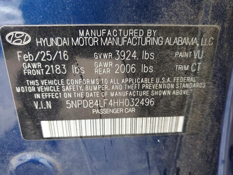 2017 HYUNDAI ELANTRA LIMITED 12