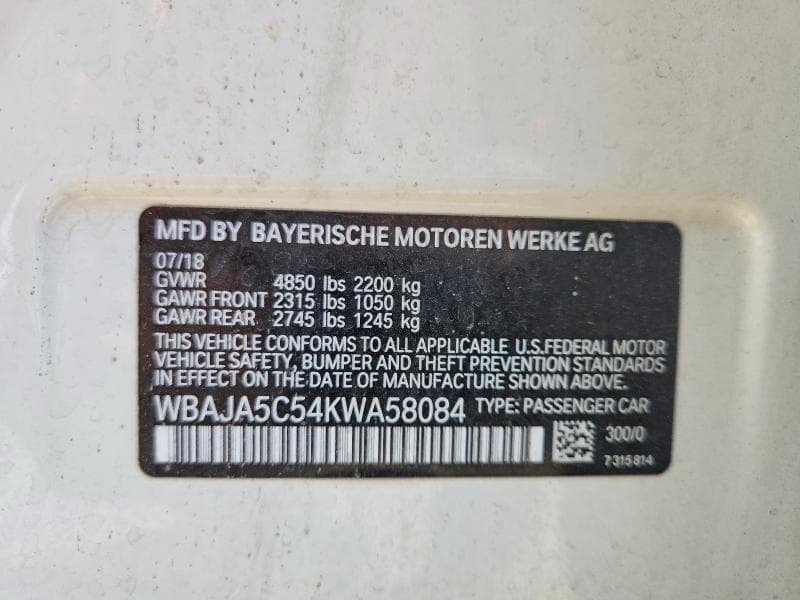 2019 BMW 530 I 12