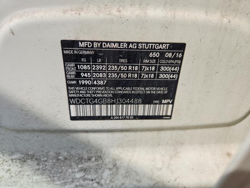 2017 MERCEDES-BENZ GLA 250 4MATIC 250 4MATIC 12