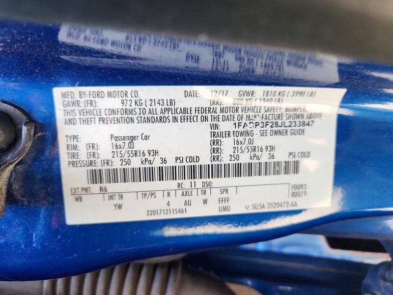 2018 FORD FOCUS SE 12