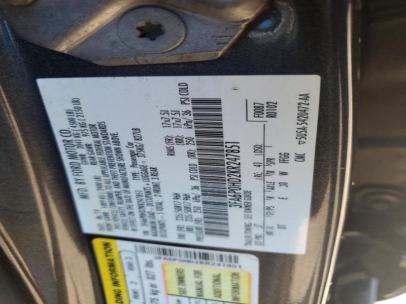 2019 FORD FUSION SE SE 12