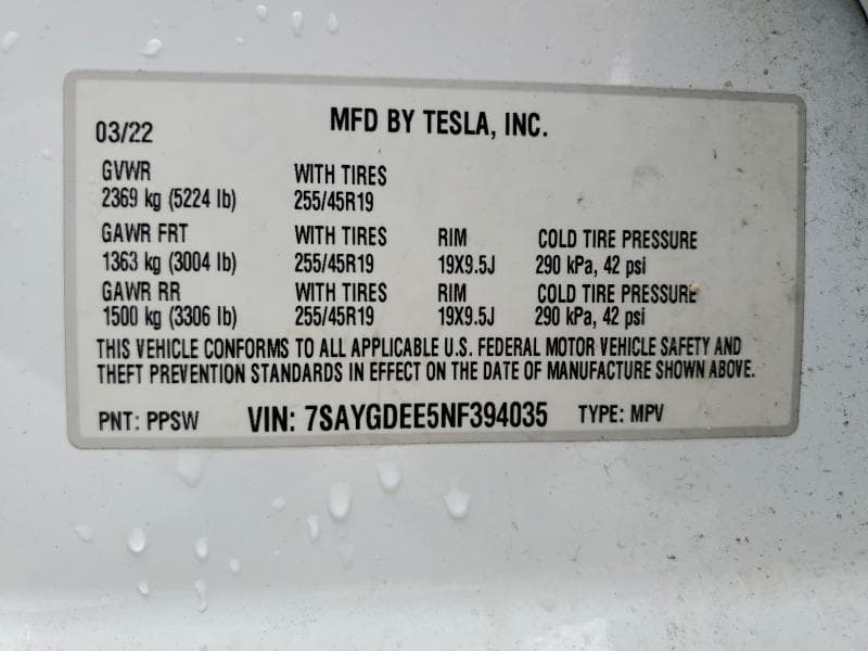 2022 TESLA MODEL Y 14