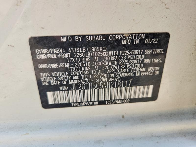 2022 SUBARU CROSSTREK SPORT 13