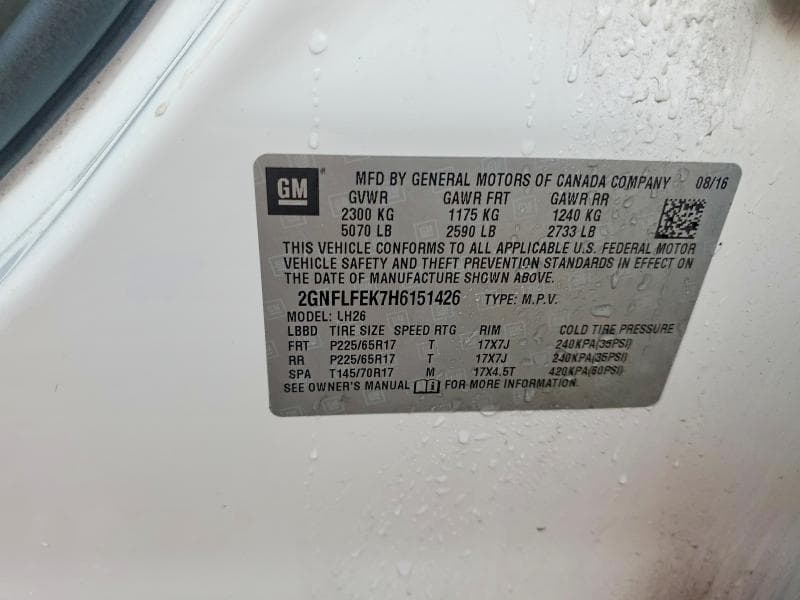 2017 CHEVROLET EQUINOX LT LT 13