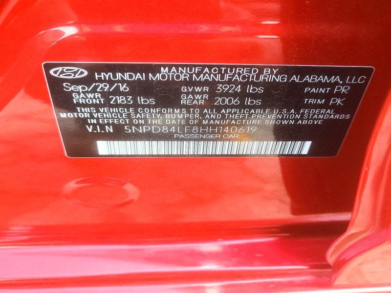 2017 HYUNDAI ELANTRA SE 12