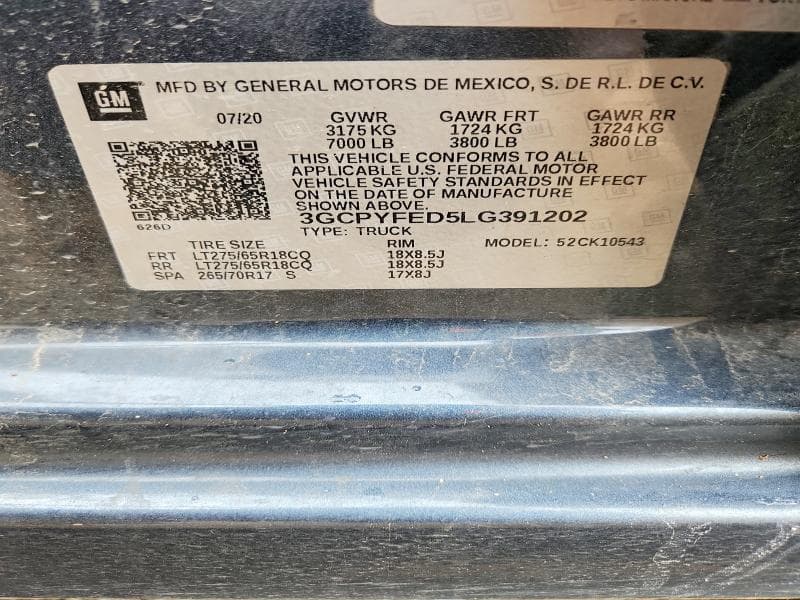 2020 CHEVROLET SILVERADO K1500 LT TRAIL BOSS 12