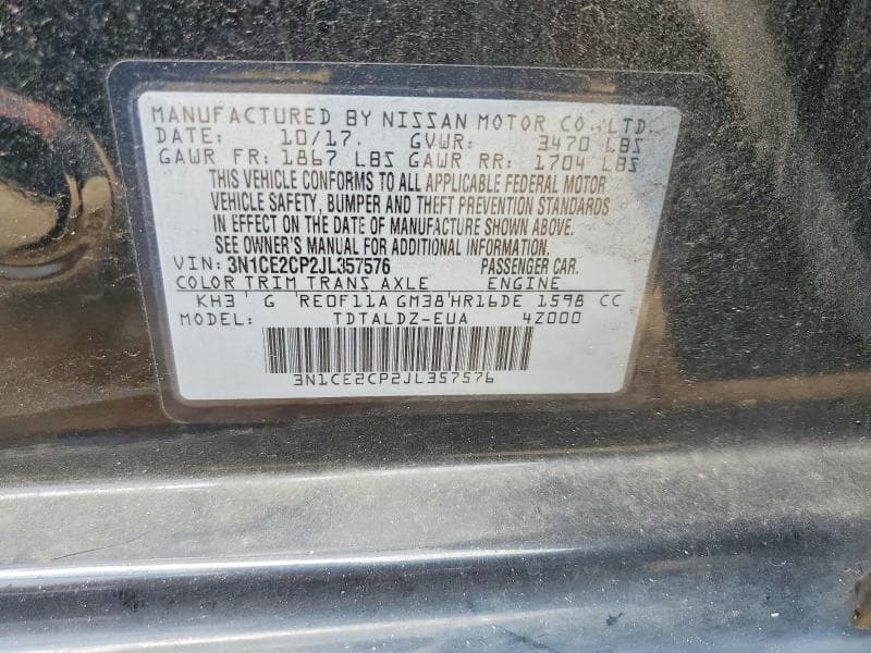 2018 NISSAN VERSA NOTE SV 12