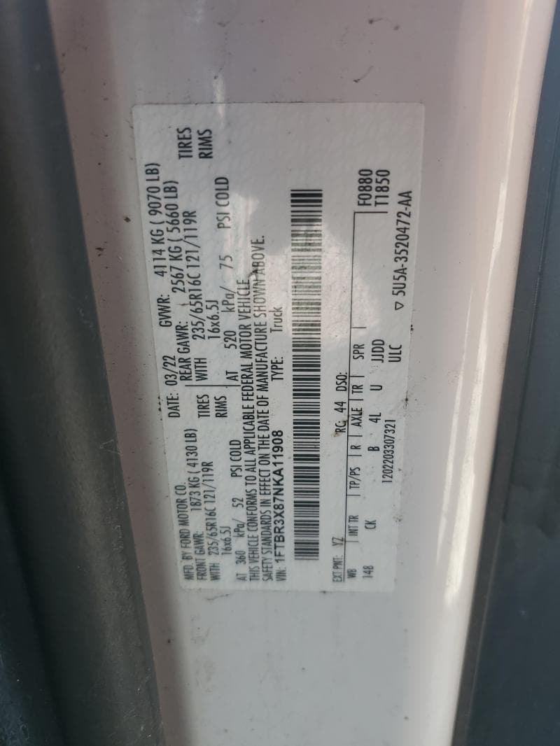 2022 FORD TRANSIT 250 DELIVERY VAN 13