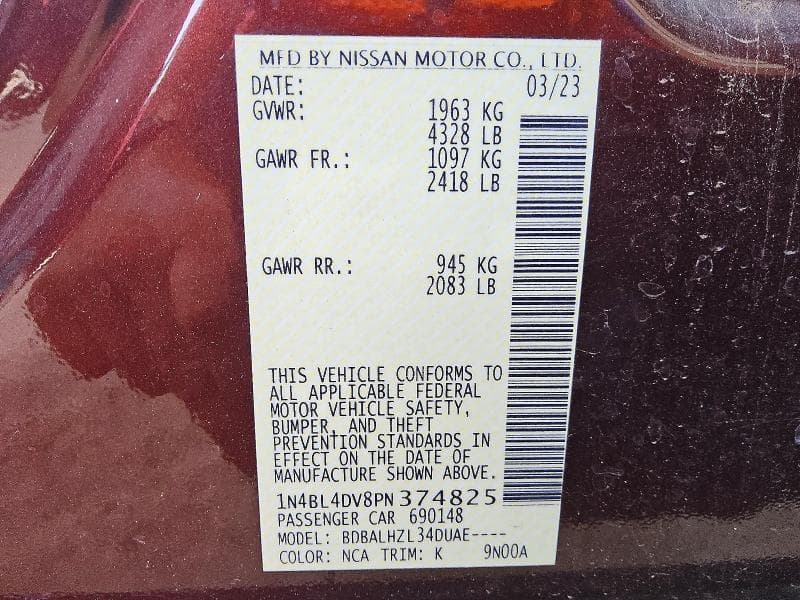 2023 NISSAN ALTIMA SV 12