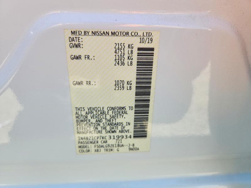 2019 NISSAN LEAF SL PLUS 12