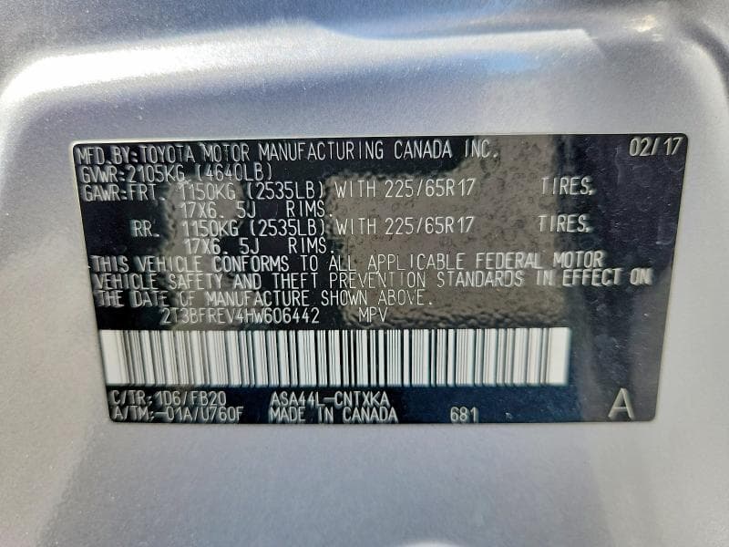 2017 TOYOTA RAV4 LE 13