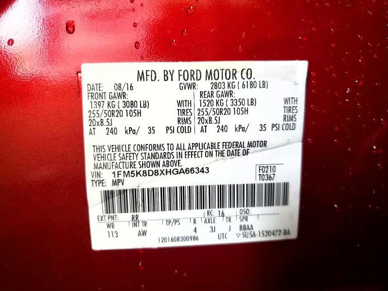 2017 FORD EXPLORER XLT 13
