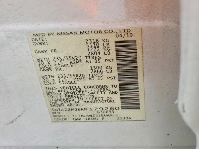 2019 NISSAN MURANO SL 14