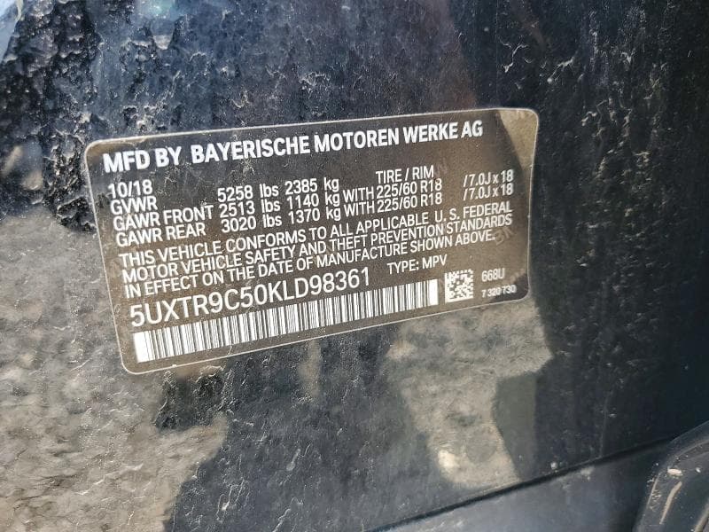 2019 BMW X3 XDRIVE30I 13