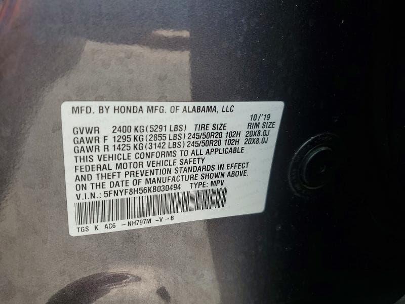 2019 HONDA PASSPORT EXL 13