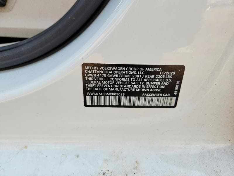 2021 VOLKSWAGEN PASSAT SE SE 12