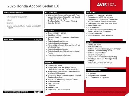 2025 HONDA ACCORD LX 12
