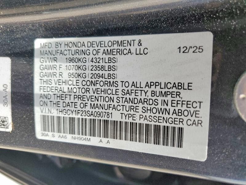 2025 HONDA ACCORD LX 13