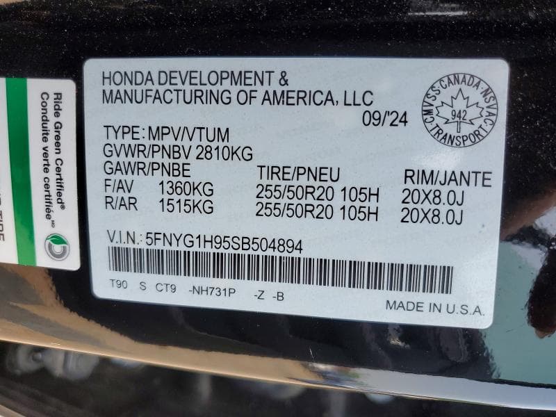 2025 HONDA PILOT BLACK 14